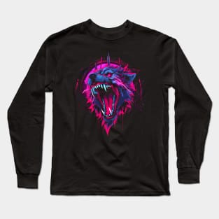 Synthwave Wolf Long Sleeve T-Shirt